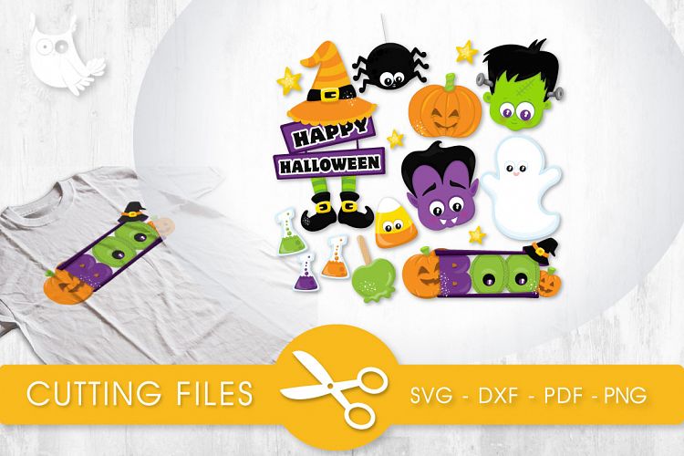Happy Halloween cutting files svg, dxf, pdf, eps included - cut files for cricut and silhouette - Cutting Files SVG