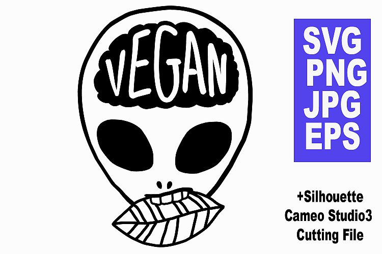Alien Vegan - EPS, JPG, PNG, SVG Ready to use