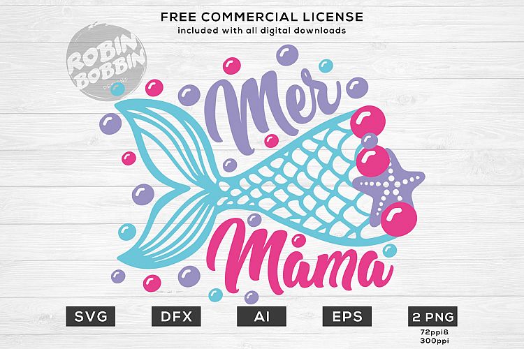 Mermaid Mama Mermaid SVG Design for T-Shirt, Hoodies, Mug