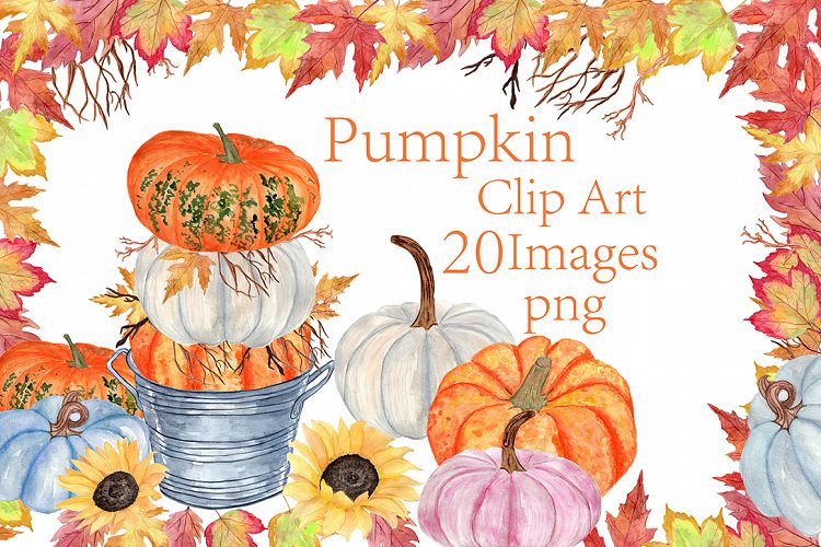 Watercolor Pumpkin Clipart