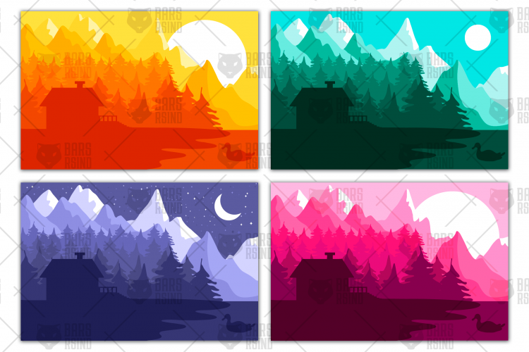 Forest house near the mountains