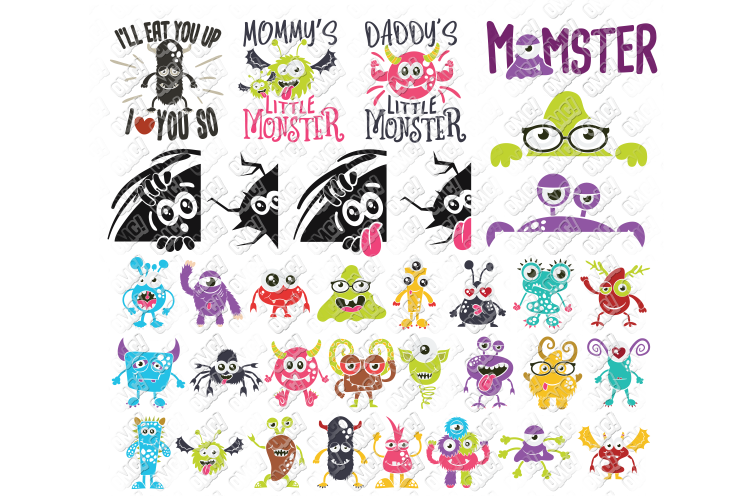 Monster SVG Bundle Halloween in SVG, DXF, PNG, EPS, JPEG