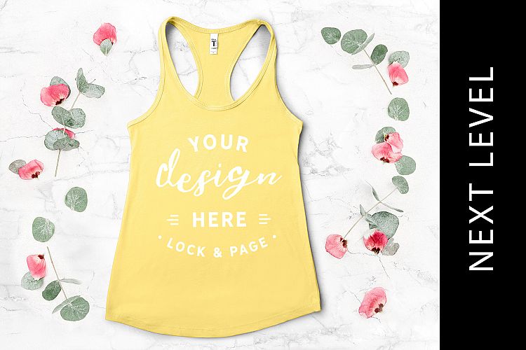 Banana Cream Next Level 1533 Tank Top Racerback Flat Lay