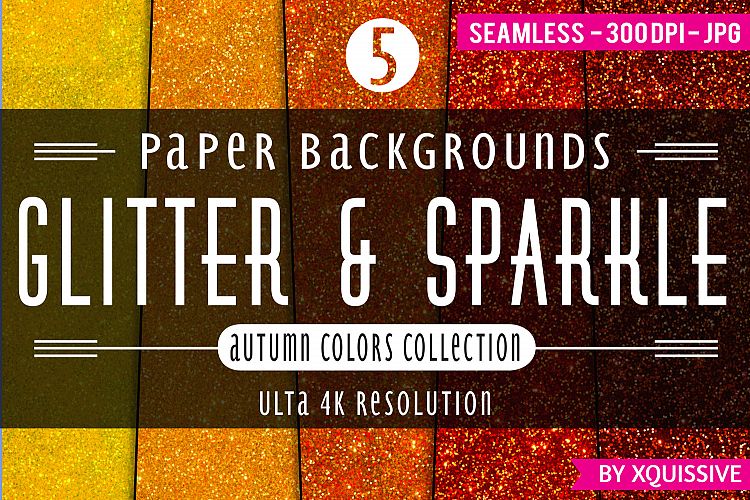Glitter & Sparkle Paper Backgrounds - The Autumn Bundle