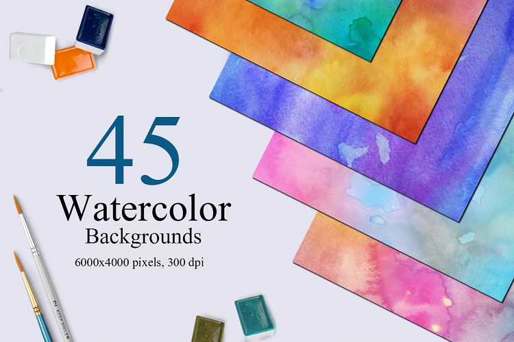 45 Watercolor Backgrounds