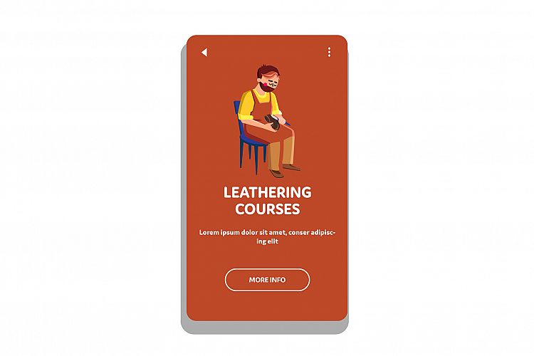 Leathering Courses Lesson Visit Young Man Vector