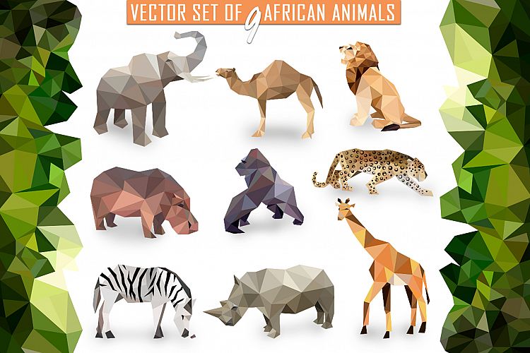 Vector set of African animals