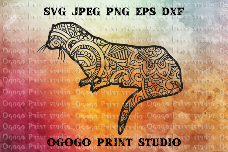 Download Sea Otter SVG, Zentangle SVG, Sea animal SVG, Mandala svg