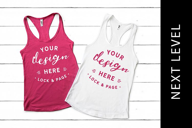 Raspberry Next Level 1533 Mockup Racerback Vest Flat Lay