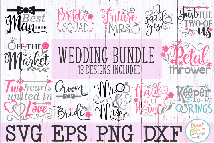 Wedding engagement Bundle SVG DXF EPS PNG cutting files