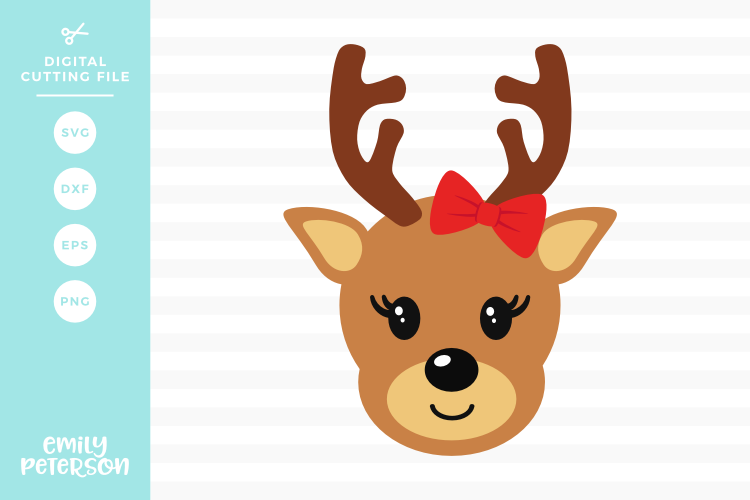 Reindeer Face Boy SVG DXF EPS PNG