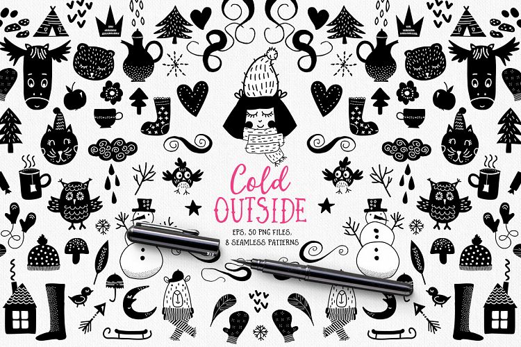 Cold Outside Winter Vectors