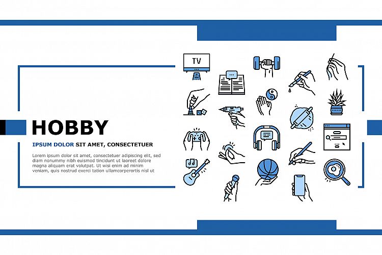 Hobby Leisure Time Landing Header Vector example image 1