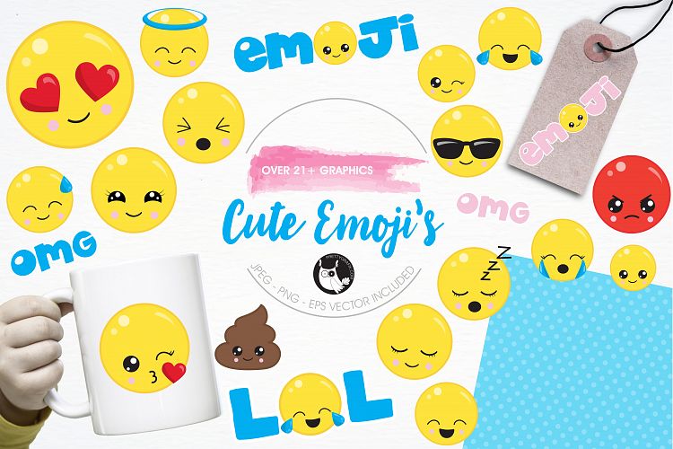 Cute emoji graphics and illustrations