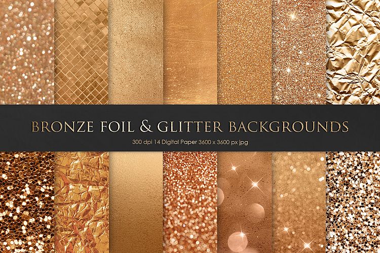 Bronze Foil   Glitter Digital Paper