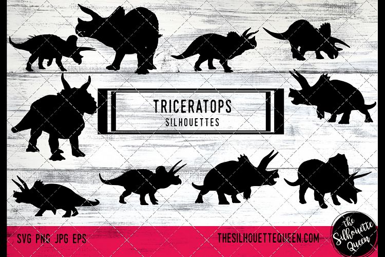 Triceratops Dinosaur svg files cricut, silhouette clip art,