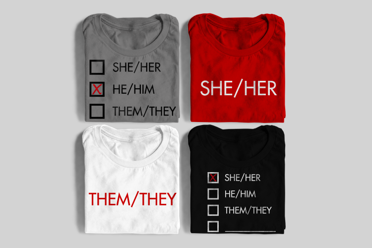 Personal Gender Pronouns SVG File Cutting Template