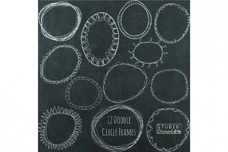 Chalk Doodle Circle Frames Clipart - Hand Drawn Circles