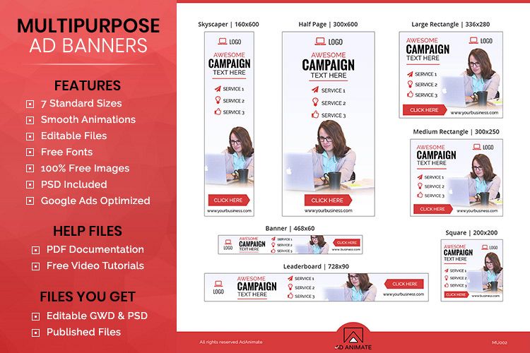 Multipurpose Animated Ad Banner Template -MU002