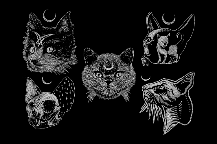 5 Cat Head Art