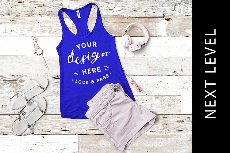 Royal Blue Next Level 1533 Vest Mockup Tank Top Racerback