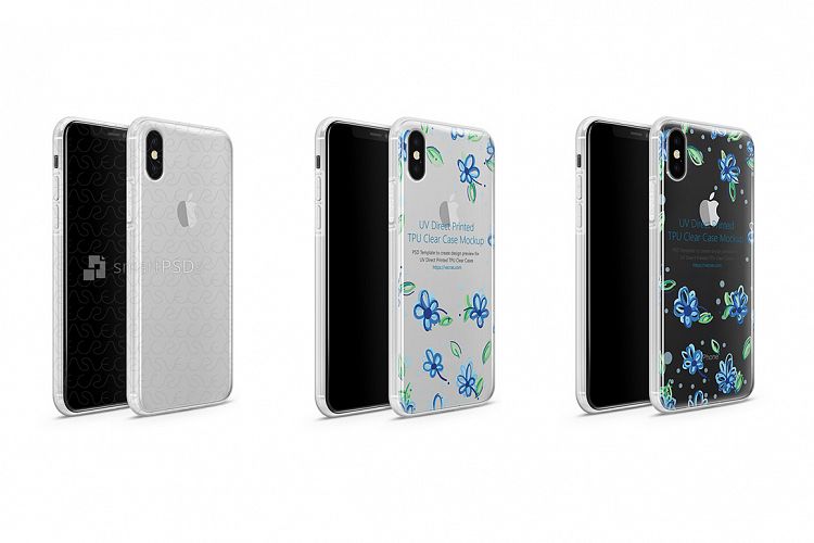 iPhone X UV TPU Case with Frosted Edges Design Mockup 2017