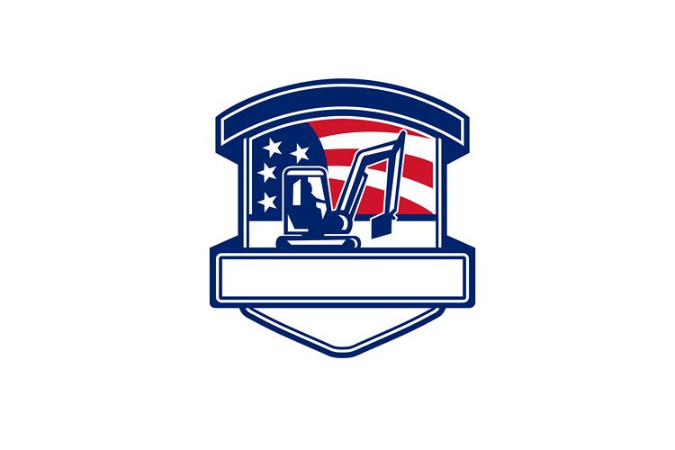 Excavation Services USA Flag Badge