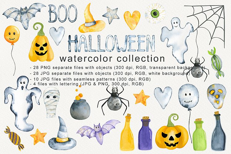 HALLOWEEN WATERCOLOR COLLECTION