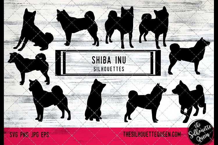 Shiba Inu Dog svg files cricut, silhouette clip art, Vector