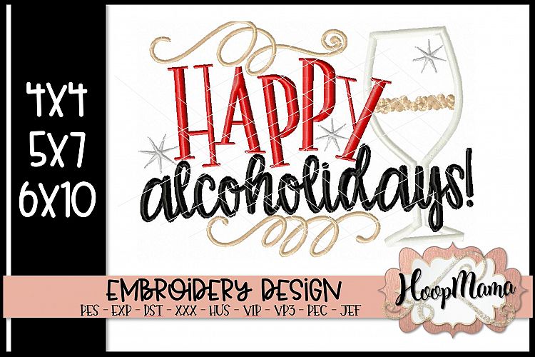Happy Alcoholidays - Christmas embroidery