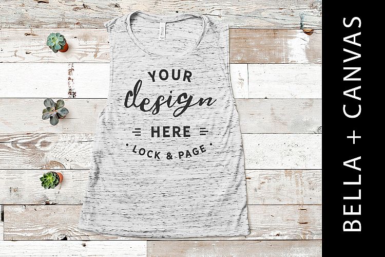 White Marble Bella Canvas 8803 Summer Tank Top Mockup