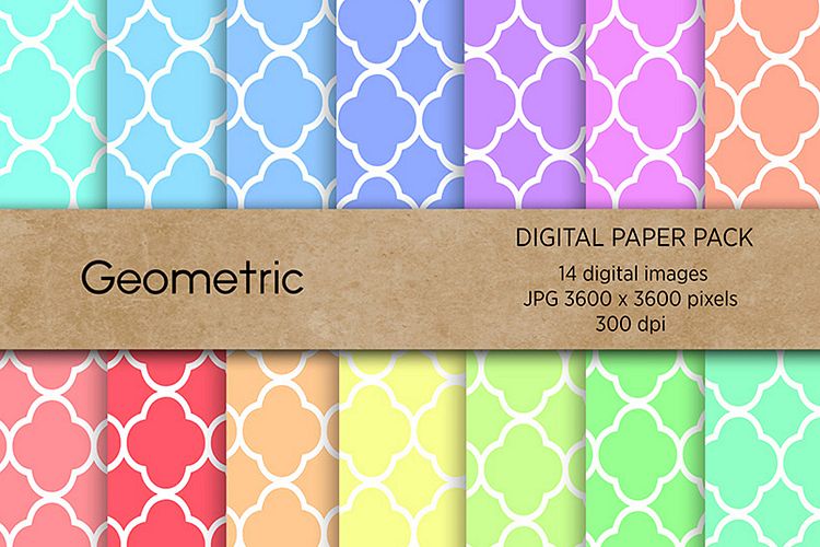 Geometric Digital Paper, Seamless Pattern, Pattern Paper, Mosaic Background, Scrapbooking paper, Digital Scrapbook, Colorful Digital Paper