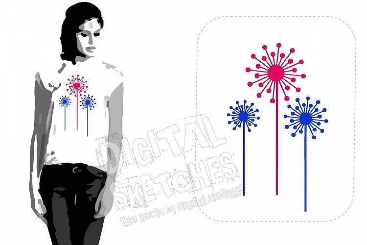 Dandelion Machine Embroidery Design 2 Sizes