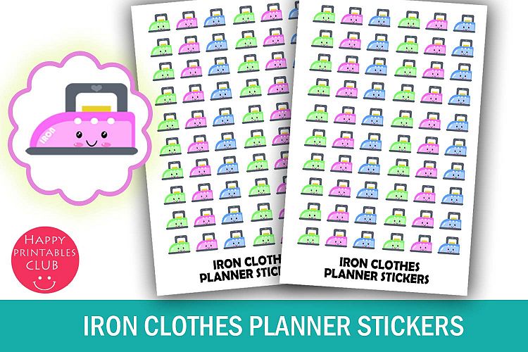 Iron Clothes Planner Stickers- Laundry Planner Stickers