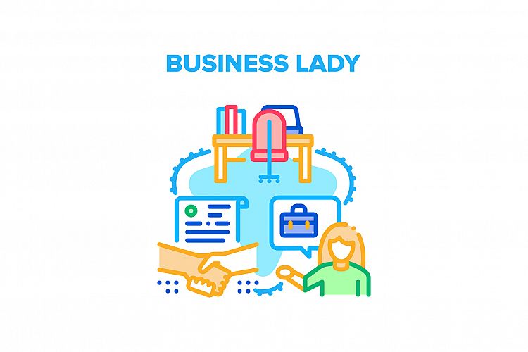 Business Lady Vector Concept Color Illustration example image 1