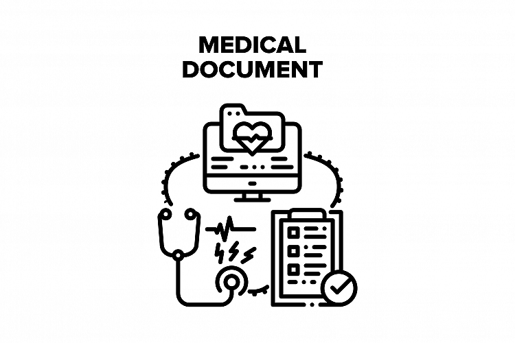 Medical Document Vector Concept Color Illustration