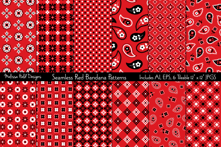 Download Seamless Red Bandana Patterns (150471) | Patterns | Design ...