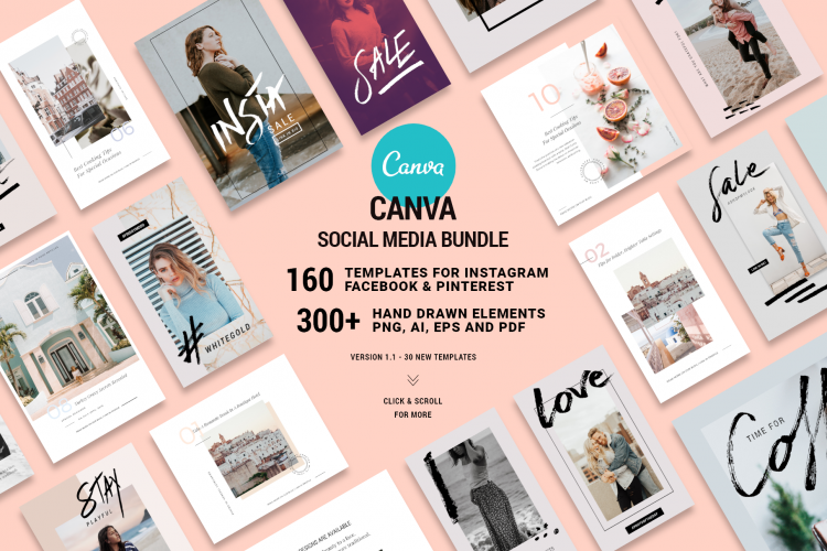 CANVA Social Bundle FREE Updates - Canva Social Templates