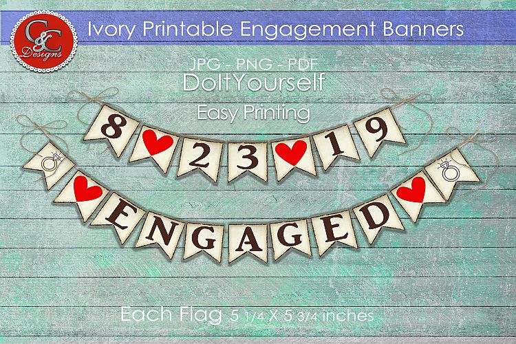 Ivory Engagement Banner/Pendent - DIY Printable