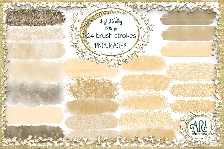 Champagne Beige Ivory Glitter Brush Strokes 24 PNG Aqua clipart Splashes 