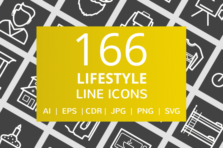 166 Lifestyle Line Inverted Icons