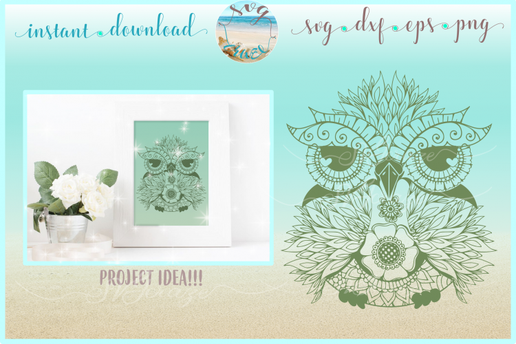 Owl Mandala Zentangle Svg Dxf Eps Png Files For Cricut