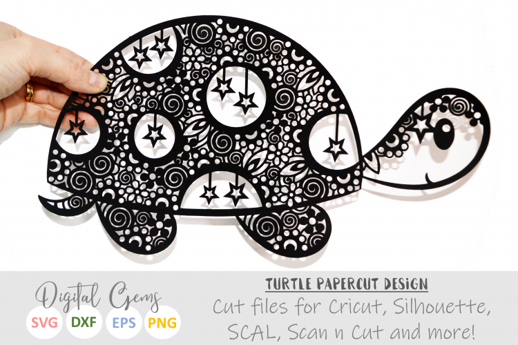 Turtle paper cut SVG / DXF / EPS files