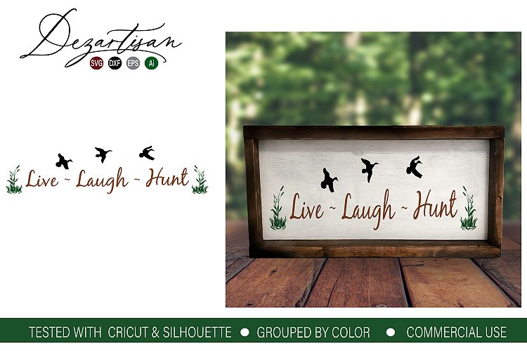 Live Laugh Hunt Geese SVG DXF cut file