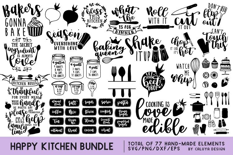 Happy Kitchen SVG Cut File Bundle