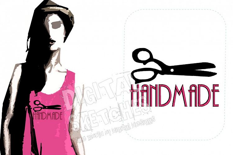 Handmade Saying Tailor Scissors Machine Embroidery Design