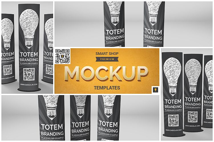 Elliptical Totem Display Mockup