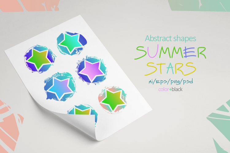 Summer stars. Abstract elements.