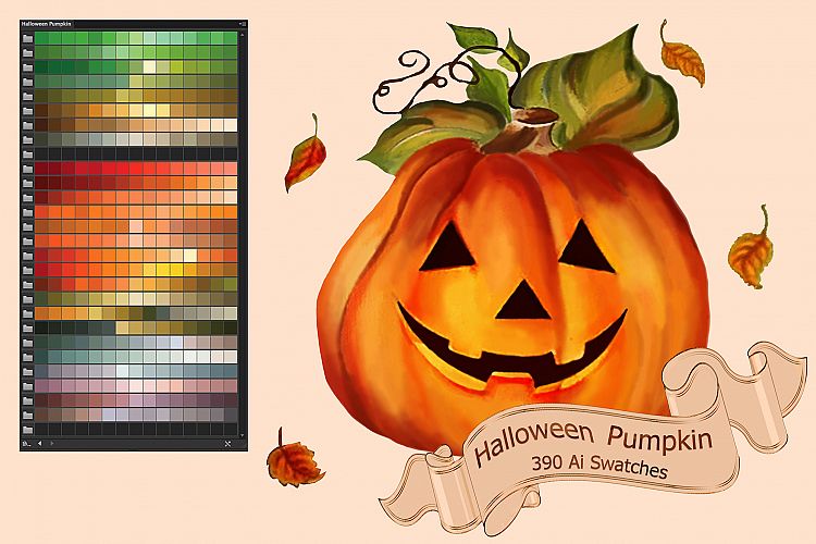 Halloween Pumpkin Ai Swatches