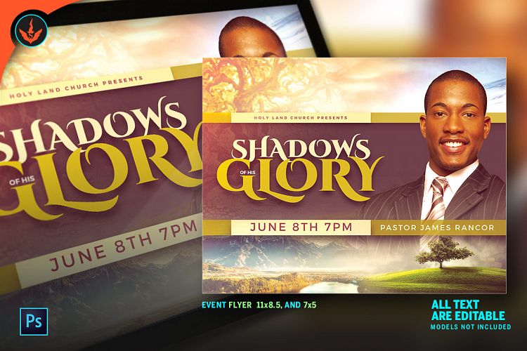 Shadows of His Glory Church Flyer Template